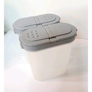 Tupperware Modular Mates Set 2 Grey Lids 1846D-12/13 Shakers 4.5 tall